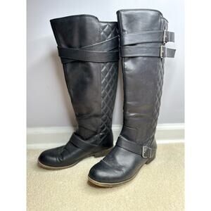 Madden Girl: Black Quilted Tall Boots